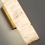 Бра с цилиндрическим плафоном из белого алебастра на прямоугольном основании Латунь Cryptocrystalline Stone варинант исполнения - 3 | Loft Concept во Владивостоке