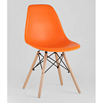 Пластиковый стул на ножках из массива бука Eames Orange варинант исполнения - 1 | Loft Concept во Владивостоке