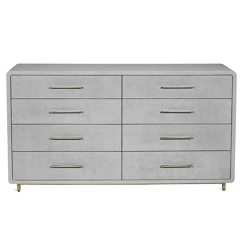 Комод с 8-ю вместительными ящиками Dresser with Fabric Trim Бежевый Серый Комод с 8-ю вместительными ящиками Dresser with Fabric Trim Бежевый Серый во Владивостоке | Loft Concept