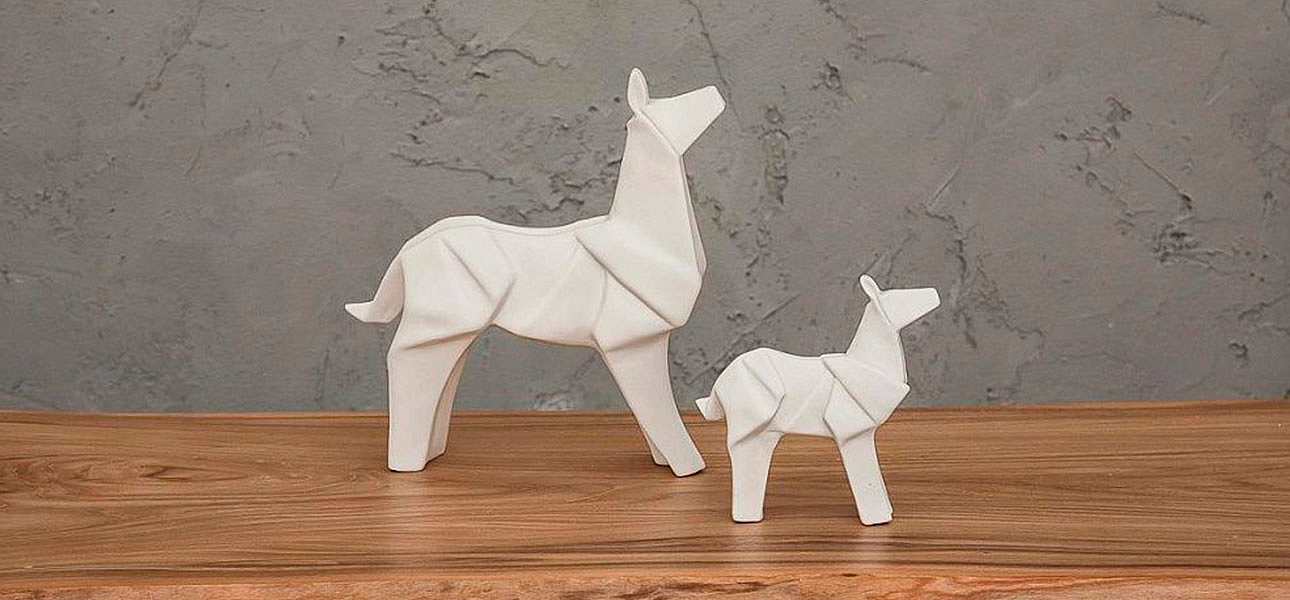 Фигурка в виде оригами керамическая белая собака White Dog Фигурка в виде оригами керамическая белая собака White Dog - Loft-Concept во Владивостоке