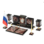 Настольный письменный набор из креноида и змеевика на бронзовых ножках Marble Accessory варинант исполнения - 2 | Loft Concept во Владивостоке