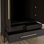 Шкаф платяной Primo с выдвижными ящиками шпон Темный орех варинант исполнения - 5 | Loft Concept во Владивостоке