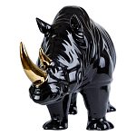 Статуэтка черный носорог с золотыми рогами Golden Horned Black Rhino варинант исполнения - 2 | Loft Concept во Владивостоке