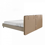 Кровать двуспальная серая с изголовьем из экокожи и ткани Modern Look варинант исполнения - 2 | Loft Concept во Владивостоке