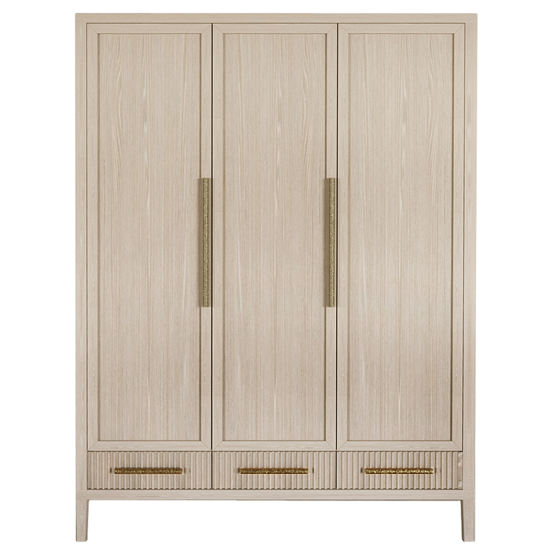 Большой Шкаф Primo Светлый дуб с 3 дверьми и 3 выдвижными ящиками Древесина Золотой во Владивостоке | Loft Concept 