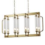 Люстра прямоугольная с 8-ю стеклянными плафонами цилиндрической формы Jeanette варинант исполнения - 1 | Loft Concept во Владивостоке