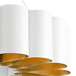 Люстра круглая фактурная в сочетании белого и золотого цвета Wide Stripes of Ribbon варинант исполнения - 1 | Loft Concept во Владивостоке