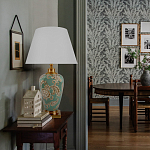 Настольная лампа бирюзовая с цветочным принтом Turquoise Flight варинант исполнения - 5 | Loft Concept во Владивостоке