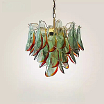 Люстра стеклянная с зелеными лепестками Green Leaf Fall варинант исполнения - 3 | Loft Concept во Владивостоке