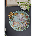 Блюдо из голубого фарфора с бронзовой птичкой Blue Garden варинант исполнения - 5 | Loft Concept во Владивостоке