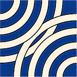 Дизайнерская плитка с узором Круги синяя варинант исполнения - 2 | Loft Concept во Владивостоке