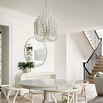 Люстра белая с несколькими ярусами деревянных палочек Bright Wooden Chandelier варинант исполнения - 6 | Loft Concept во Владивостоке