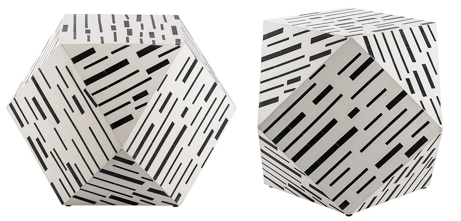 Табурет Black&white Indian Bone Inlay stool Табурет Black&white Indian Bone Inlay stool - Loft-Concept во Владивостоке