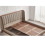 Кровать двуспальная с мягким изголовьем Moon Walnut Bed варинант исполнения - 9 | Loft Concept во Владивостоке
