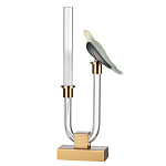 Настольная лампа с прозрачной трубкой и декоративной фигуркой птицы на бронзовой подставке Ganthea варинант исполнения - 1 | Loft Concept во Владивостоке