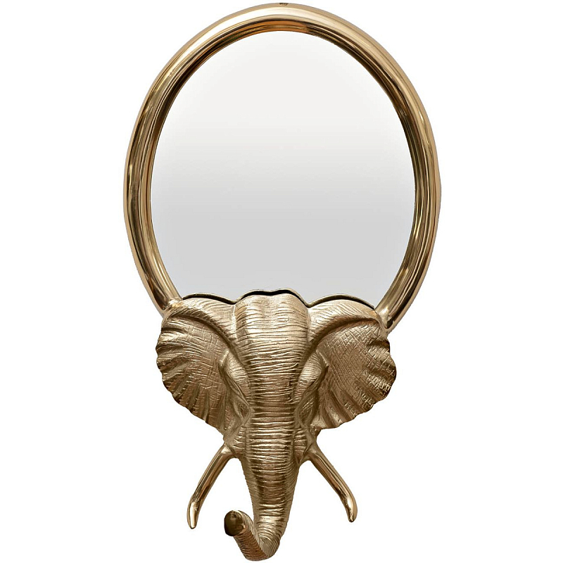 Зеркало с декором слона Gold Elephant Золотой Зеркало Зеркало с декором слона Gold Elephant Золотой Зеркало во Владивостоке | Loft Concept
