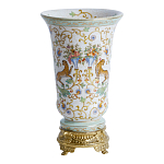 Ваза из фарфора на бронзовом основании Turquoise Blooming Garden варинант исполнения - 1 | Loft Concept во Владивостоке