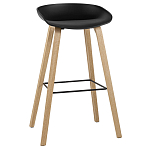 Барный стул на ножках из натурального дерева Boras Black варинант исполнения - 1 | Loft Concept во Владивостоке