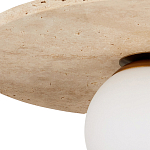 Потолочный светильник из травертина с плафоном из белого матового стекла Marble Glow варинант исполнения - 1 | Loft Concept во Владивостоке