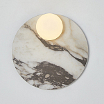Бра круглое с каменным основанием и плафоном из стекла Shaw Marble Lighting варинант исполнения - 1 | Loft Concept во Владивостоке