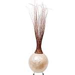 Торшер из перламутра на металлическом каркасе Indonesian Comet варинант исполнения - 3 | Loft Concept во Владивостоке