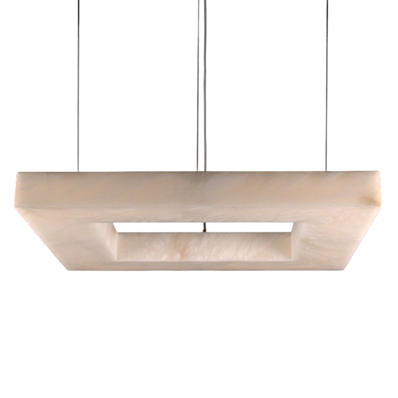 Люстра с квадратным каменным плафоном Calcite Square Light Латунь Белый Люстра с квадратным каменным плафоном Calcite Square Light Латунь Белый во Владивостоке | Loft Concept