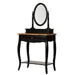 Трельяж черный из массива березы с зеркалом и ящиком Vintage варинант исполнения - 1 | Loft Concept во Владивостоке