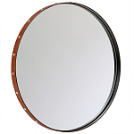 Зеркало овальное в металлической раме с кожаной отделкой Loft in Reflection варинант исполнения - 1 | Loft Concept во Владивостоке
