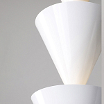 Подвесной светильник светодиодный в виде ряда белых металлических конусов  Herringbone варинант исполнения - 6 | Loft Concept во Владивостоке