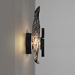 Бра с волнообразным стеклянным плафоном и вставкой из мрамора Liquid Stone варинант исполнения - 12 | Loft Concept во Владивостоке