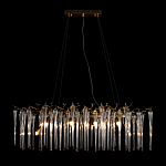 Люстра подвесная прямоугольная с бронзовыми акцентами и прозрачными стеклянными каплями Droplet Chandelier варинант исполнения - 2 | Loft Concept во Владивостоке