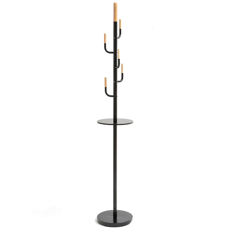 Напольная вешалка из металла и дерева Polly Floor Hanger Черный Древесина Напольная вешалка из металла и дерева Polly Floor Hanger Черный Древесина во Владивостоке | Loft Concept