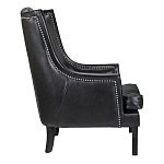 Кресло из натуральной кожи на 4-х деревянных ножках из массива бука Daniel Leather Armchair black варинант исполнения - 2 | Loft Concept во Владивостоке