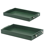 Комплект из двух прямоугольных подносов зеленого цвета Serpent варинант исполнения - 2 | Loft Concept во Владивостоке