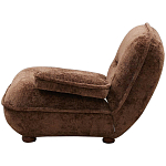 Кресло без подлокотников коричневое ну круглых деревянных ножках Loup Plush Armchair Brown варинант исполнения - 2 | Loft Concept во Владивостоке