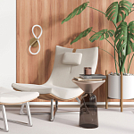 Бра с белым плафоном в форме восьмерки и круглым основанием Luke Lampco Tracer Lamp варинант исполнения - 6 | Loft Concept во Владивостоке