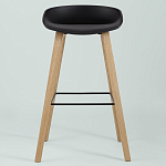 Барный стул на ножках из натурального дерева Boras Black варинант исполнения - 3 | Loft Concept во Владивостоке