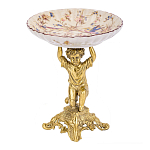 Чаша с цветочным орнаментом на ножке в виде бронзового ангела Eden Garden варинант исполнения - 1 | Loft Concept во Владивостоке