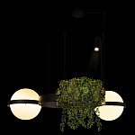 Подвесной светильник с 2-мя шарообразными плафонами и цилиндрическим спотом Light of Еyes варинант исполнения - 5 | Loft Concept во Владивостоке