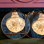 Зеркало настенное в раме золотого цвета с декором птица на ветке Mirror Portal варинант исполнения - 3 | Loft Concept во Владивостоке