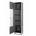 Шкаф-витрина цвета графит с полками и стеклянной дверью Strict Lines варинант исполнения - 3 | Loft Concept во Владивостоке