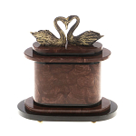 Часы настольные из натурального камня с декором в виде двух лебедей Swans Stone Clock варинант исполнения - 7 | Loft Concept во Владивостоке