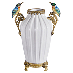 Ваза белого цвета из фарфора с птичкми White Garden варинант исполнения - 1 | Loft Concept во Владивостоке