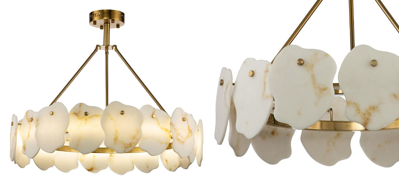 Люстра Мрамор Lucretia Marble Round Chandelier 80 см Люстра Мрамор Lucretia Marble Round Chandelier 80 см - Loft-Concept во Владивостоке