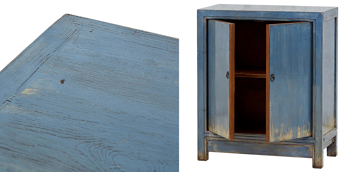 Комод голубой Blue Vintage Chest of Drawers Chinese Collection Комод голубой Blue Vintage Chest of Drawers Chinese Collection - Loft-Concept во Владивостоке