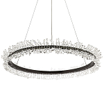 Кольцевая люстра с хрустальным декором Rowan Crystal Ring Horizontal Black Chandelier варинант исполнения - 1 | Loft Concept во Владивостоке