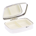 Таблетница карманная прямоугольная с 2-мя отделениями с зеркалом и накладкой из натурального камня Флюорит Silver Stone Pillboxes варинант исполнения - 3 | Loft Concept во Владивостоке