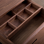 Прикроватный столик деревянный с 2-мя ящиками Moon Walnut Furniture варинант исполнения - 1 | Loft Concept во Владивостоке