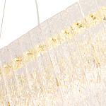 Люстра подвесная овальная с рельефными стеклянными панелями и золотым металлическим каркасом Textured Glass Chandelier варинант исполнения - 3 | Loft Concept во Владивостоке