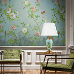 Настольная лампа голубая с изображением птиц Slip Away варинант исполнения - 5 | Loft Concept во Владивостоке